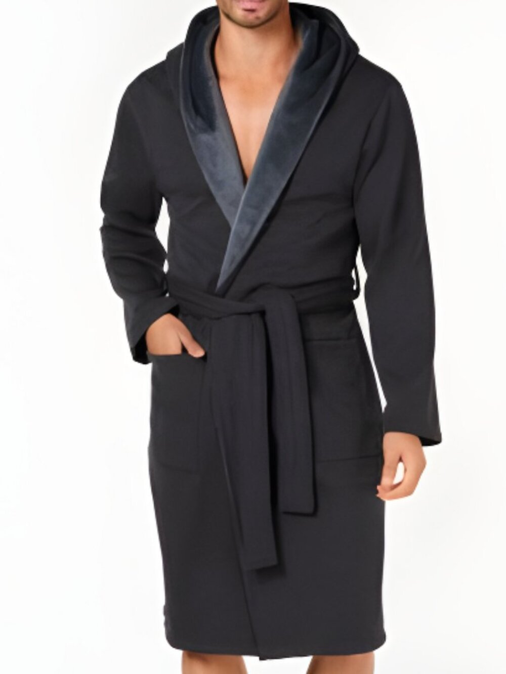 NWT Ugg Men's Robe Hooded Pockets Super Soft Charcoal XL/XXL